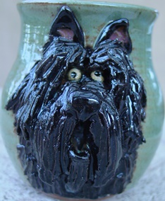 bouvier cartoon clay handmade treat jar mug