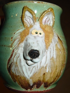 collie shepherd dog mug treat jar