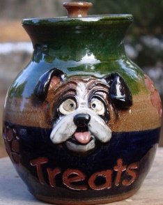 boxer treat jar ceramic pottery