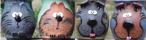 cat or dog cartoon pet urns