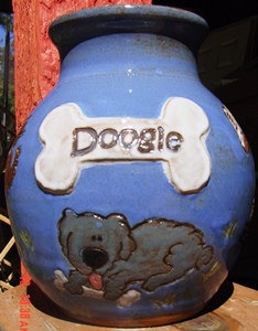 cartoon custom drawing dog urn