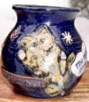 cat cartoon portrait pet urn
