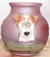 jack russel ceramic pet urn