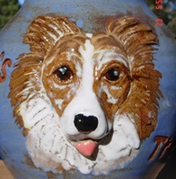 shetland collie custom cartoon pet urn
