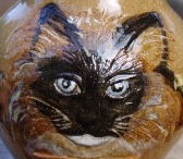 siamese kitty cat portrait ceramic pet urn
