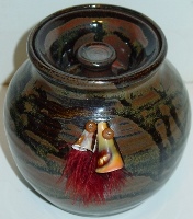 urn attachments, shell, feathers, beads