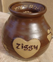 heart badge pet urn