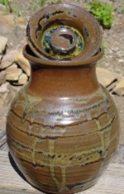rust glazed urn