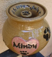 tan pink heart custom pet urn