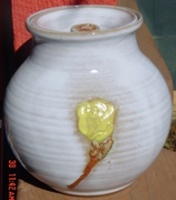 yellow rose ceramic pet urn