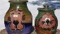cat & dog handmade cartoon ceramic stoneware treat jar
