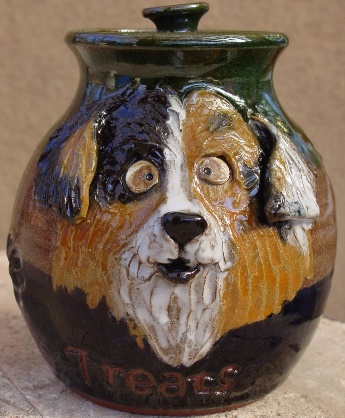 australian shepherd aussi treat jar mug