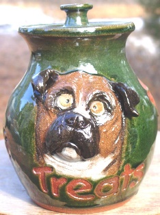 boxer mix handmade treat jar