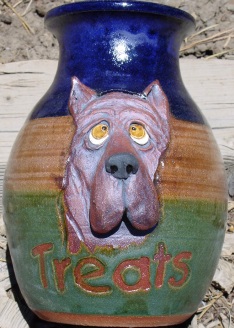 great dane ceramic treat jar handmade