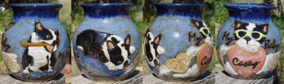 boston terrier pet urn