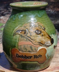 grey hound custom portrait pet urn