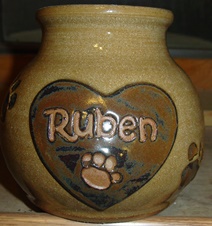 pet urn with bone